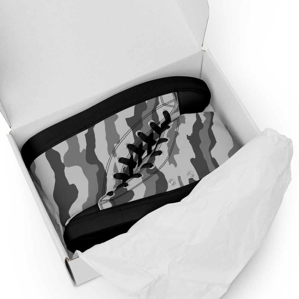 Snake Plissken Urban Movie CAMO Men’s high top canvas shoes - Mens High Top Canvas Shoes