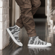 Urban Diagonal Stripe CAMO Mens High-Top Canvas Shoes - White / 5