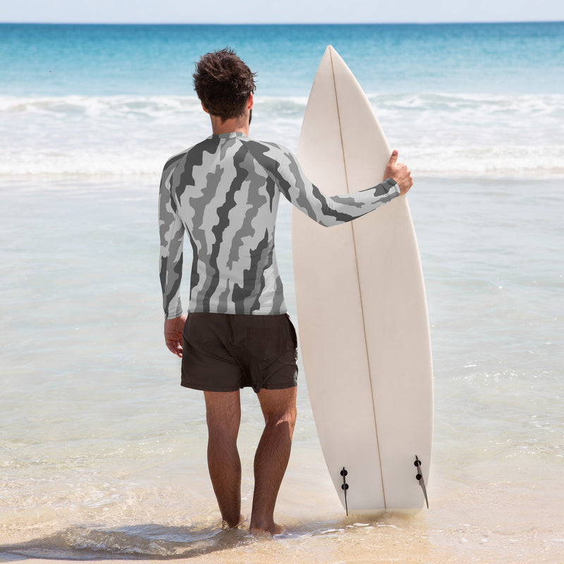 Urban Diagonal Stripe CAMO Mens Long-Sleeve Rash Guard