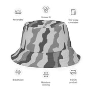 Urban Diagonal Stripe CAMO Reversible Bucket Hat - Head