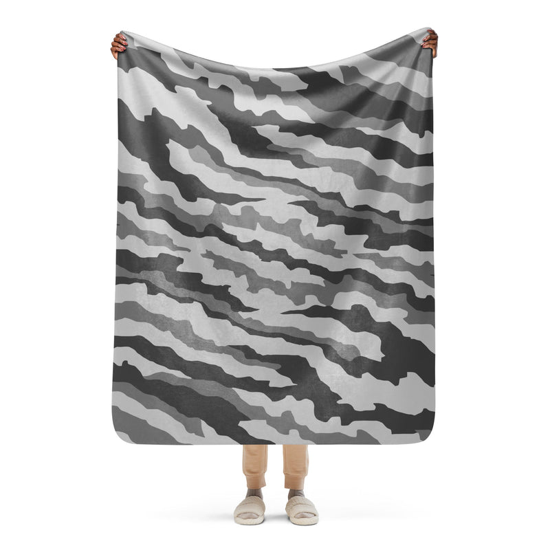 Urban Diagonal Stripe CAMO Sherpa Blanket - 50″×60″