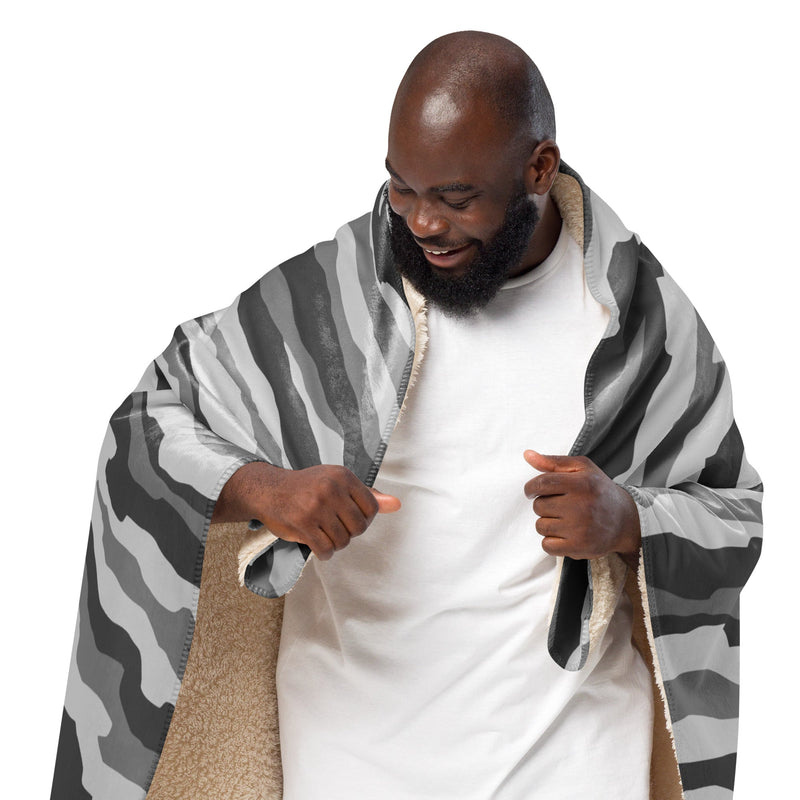 Urban Diagonal Stripe CAMO Sherpa Blanket