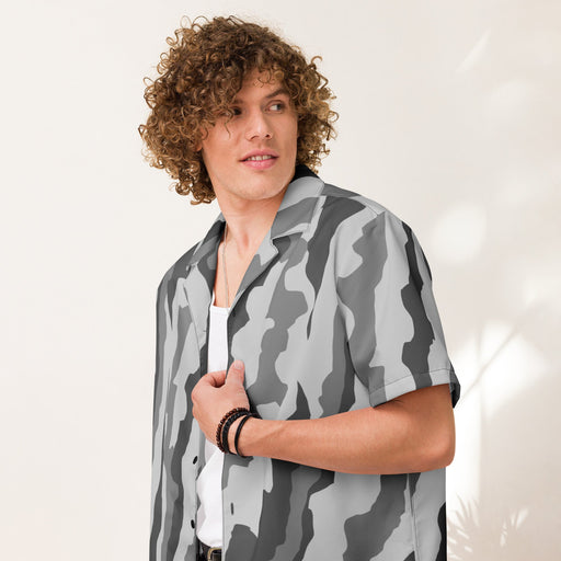 Urban Diagonal Stripe CAMO Unisex Short-Sleeve Button Shirt - Button-Up