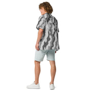 Urban Diagonal Stripe CAMO Unisex Short-Sleeve Button Shirt - Button-Up