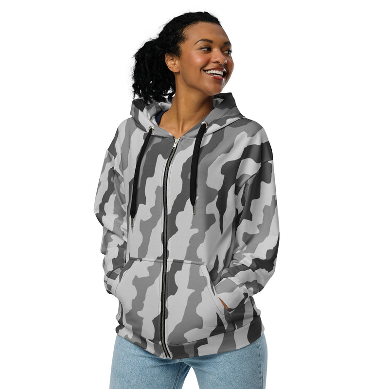 Urban Diagonal Stripe CAMO Unisex Zip Hoodie