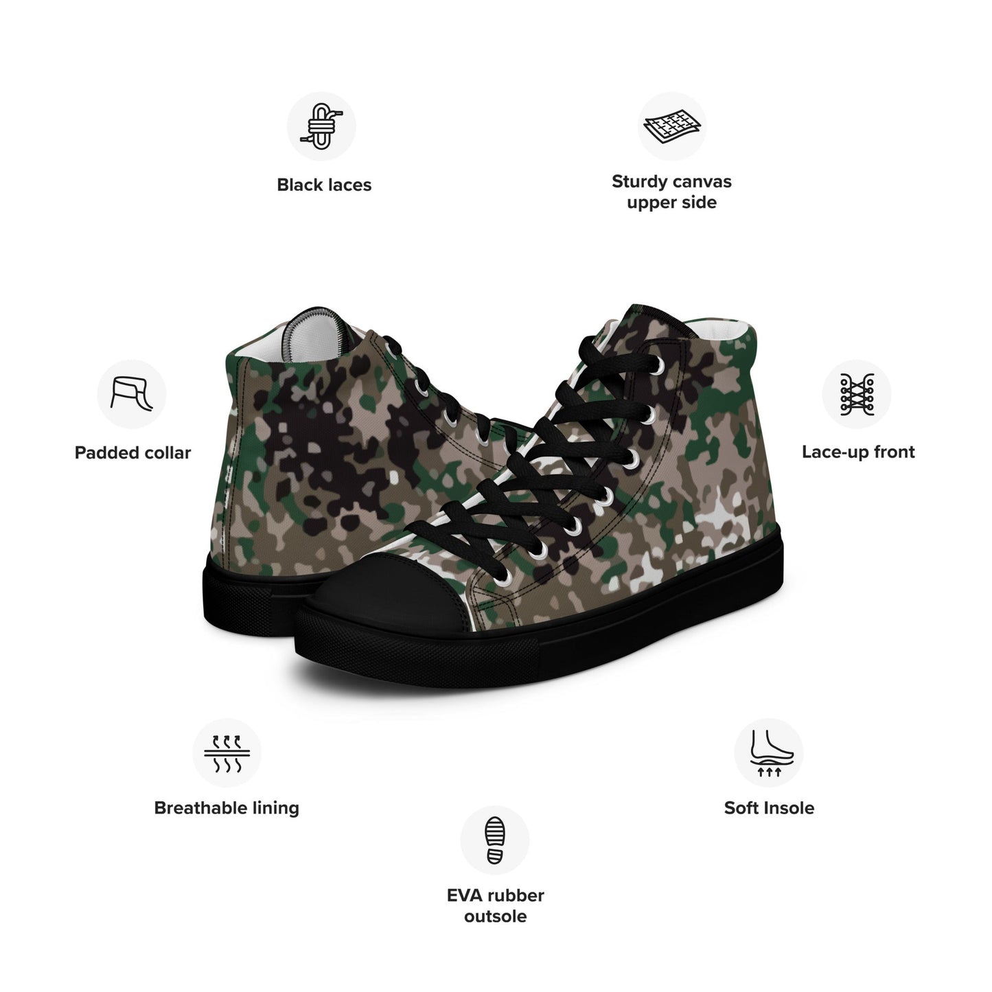 Snowtarn CAMO Mens high top canvas shoes - High Top Canvas Shoes