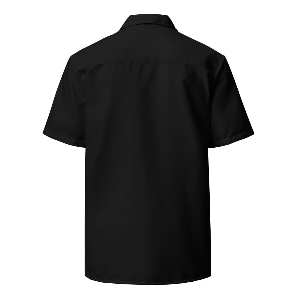 Solid Color Black Unisex button shirt