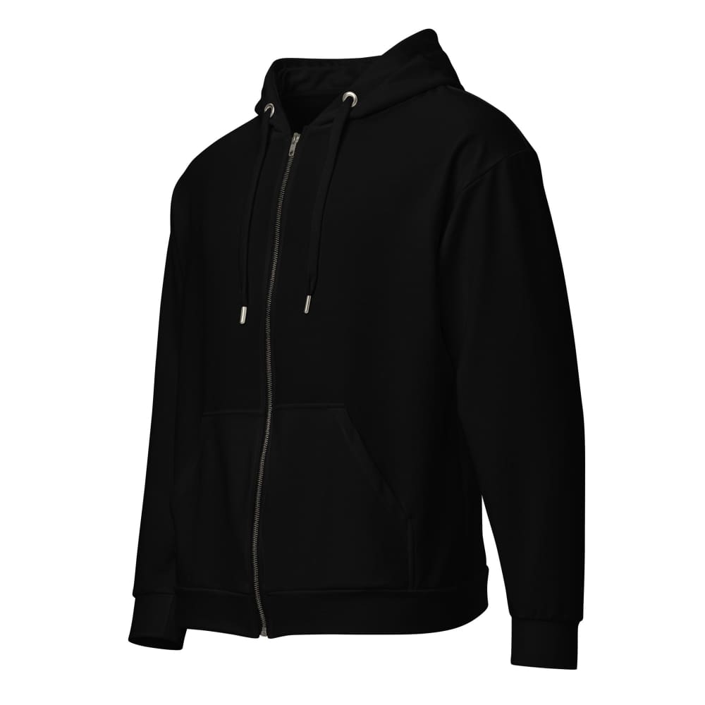 Solid Color Black Unisex zip hoodie - 2XS - Unisex Zip Hoodie