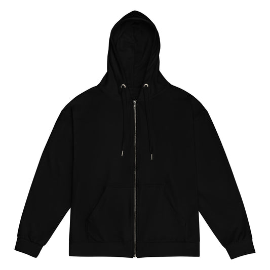 Solid Color Black Unisex zip hoodie - Zip Hoodie