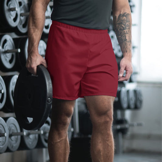 Solid Color Burgundy Men’s Athletic Shorts - 2XS - Mens Athletic Shorts