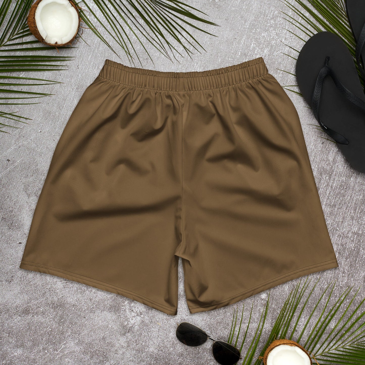 Solid Color Coyote Tan Unisex Athletic Long Shorts