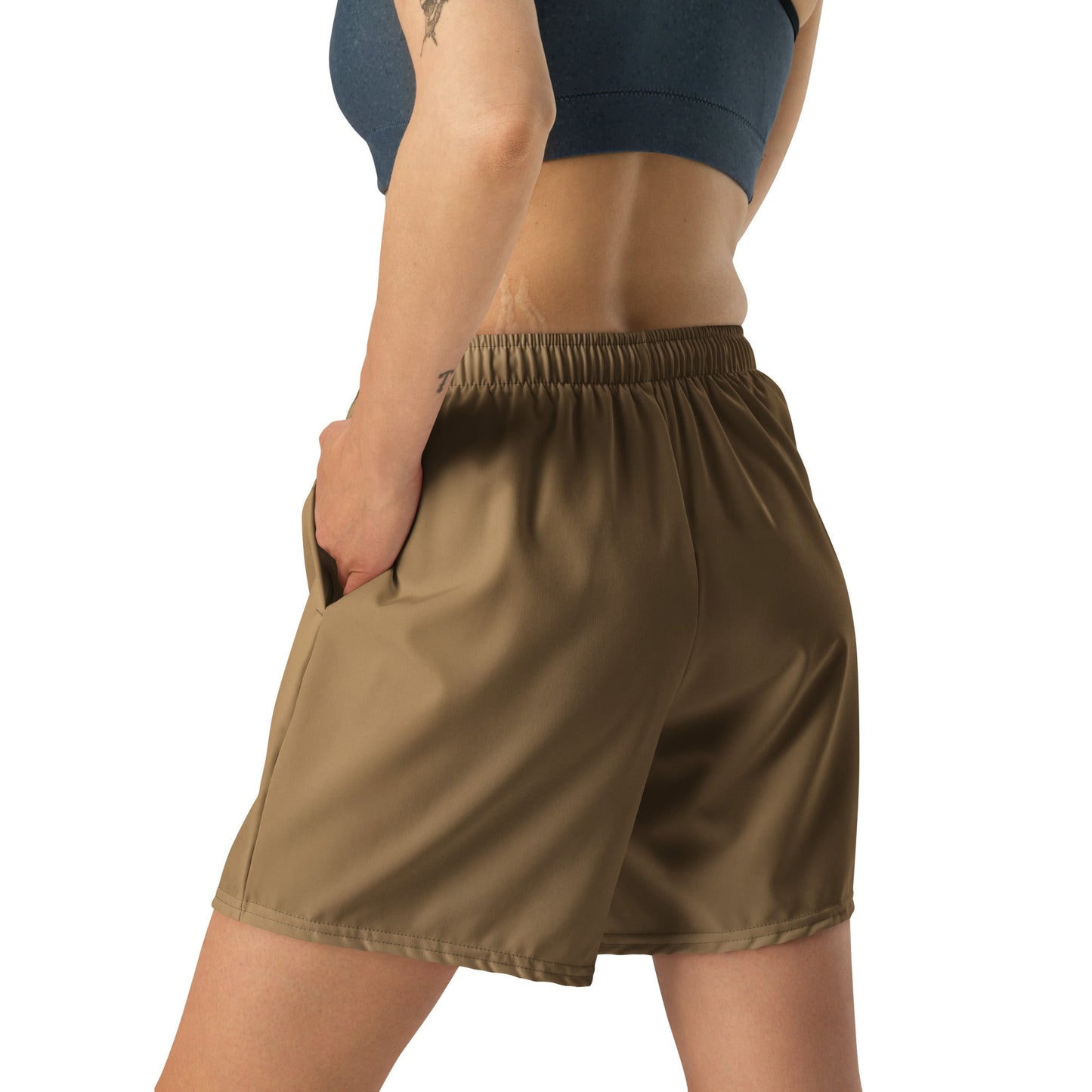 Solid Color Coyote Tan Unisex Athletic Long Shorts