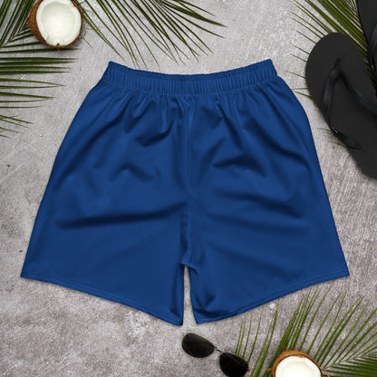 Solid Color Dark Cerulean Unisex Athletic Long Shorts