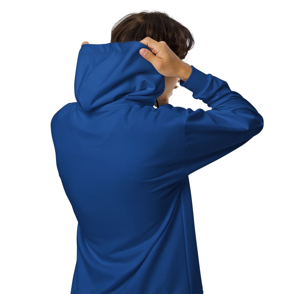 Solid Color Dark Cerulean Unisex zip hoodie - Unisex Zip Hoodie