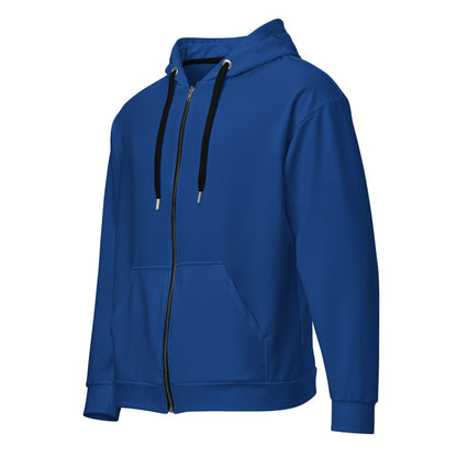 Solid Color Dark Cerulean Unisex zip hoodie - 2XS - Unisex Zip Hoodie