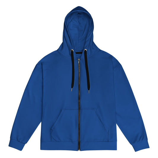 Solid Color Dark Cerulean Unisex zip hoodie - Zip Hoodie