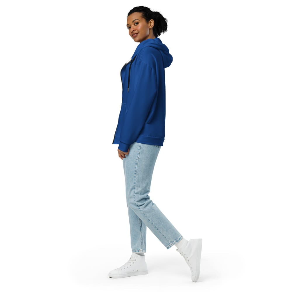 Solid Color Dark Cerulean Unisex zip hoodie - Unisex Zip Hoodie