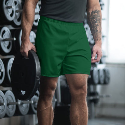 Solid Color Forest Green Men’s Athletic Shorts - 2XS - Mens Athletic Shorts