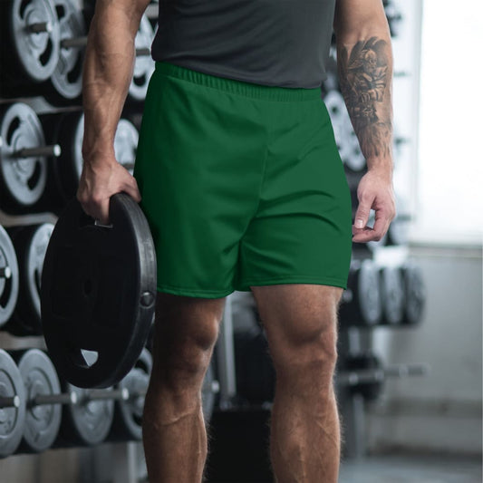 Solid Color Forest Green Men’s Athletic Shorts - 2XS - Mens Athletic Shorts