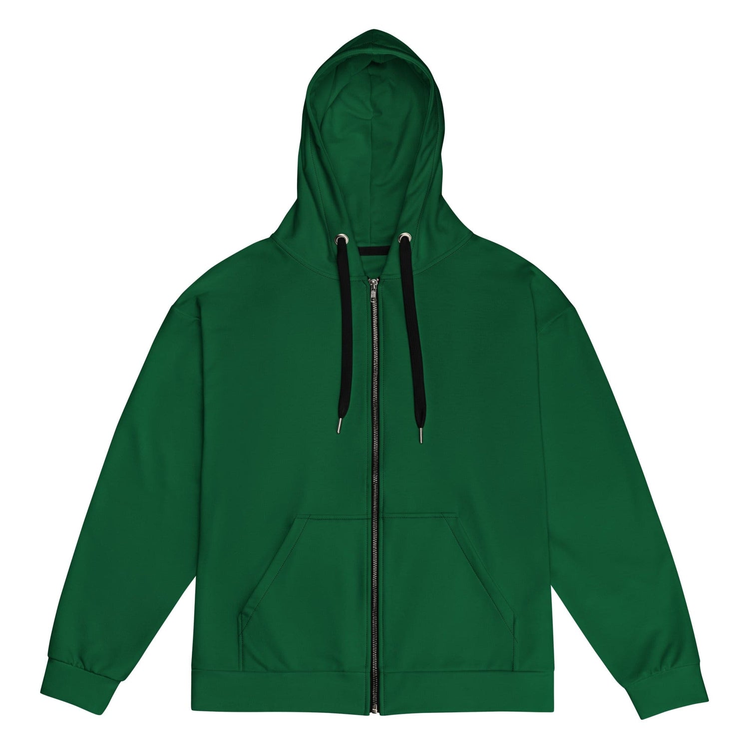 Solid Color Forest Green Unisex zip hoodie - Zip Hoodies