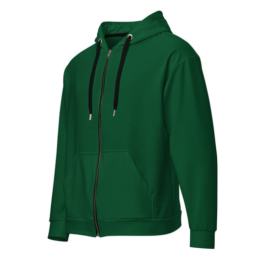 Solid Color Forest Green Unisex zip hoodie - 2XS - Unisex Zip Hoodie