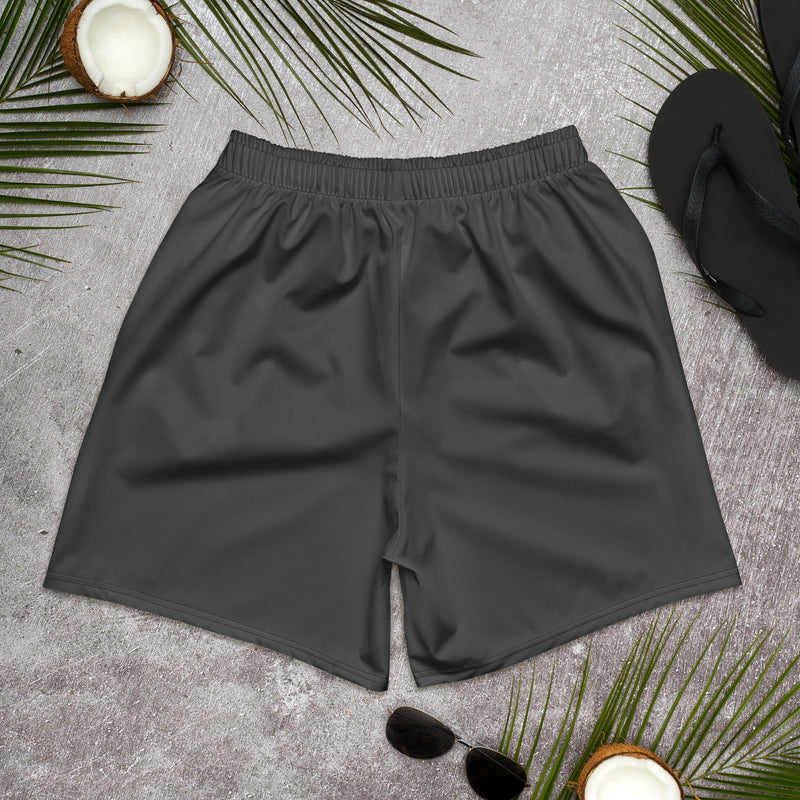 Solid Color Gray Unisex Athletic Long Shorts