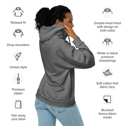 Solid Color Grey Unisex zip hoodie - Unisex Zip Hoodie