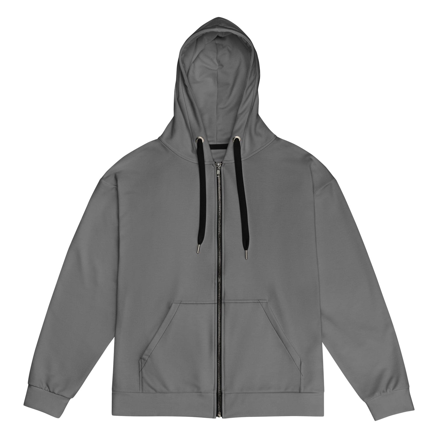 Solid Color Grey Unisex zip hoodie - Zip Hoodies