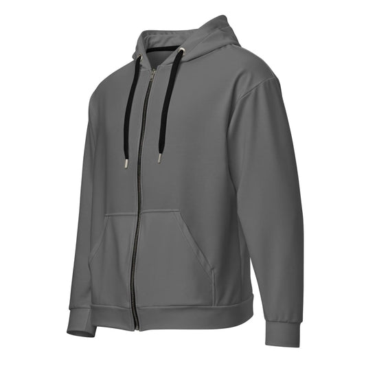 Solid Color Grey Unisex zip hoodie - 2XS - Unisex Zip Hoodie