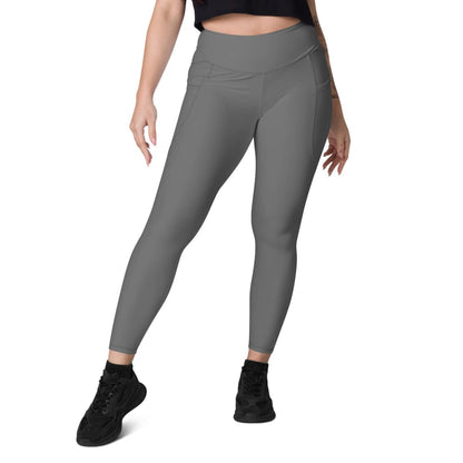 Solid Color Grey Women’s Leggings with pockets - Womens Leggings With Pockets