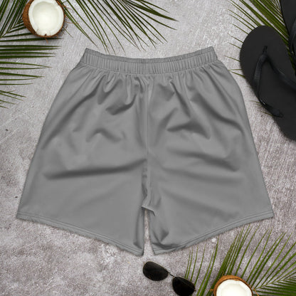 Solid Color Light Gray Unisex Athletic Long Shorts