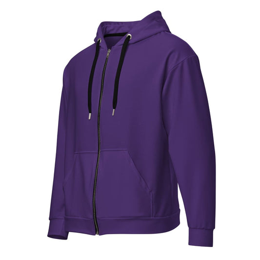 Solid Color Purple Unisex zip hoodie - 2XS - Unisex Zip Hoodie