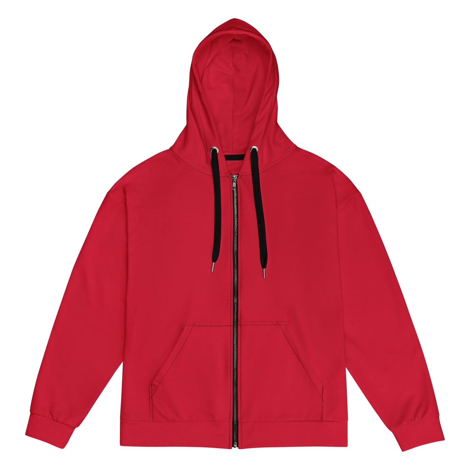 Solid Color Red Unisex zip hoodie - Zip Hoodies