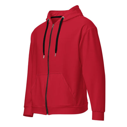 Solid Color Red Unisex zip hoodie - 2XS - Unisex Zip Hoodie