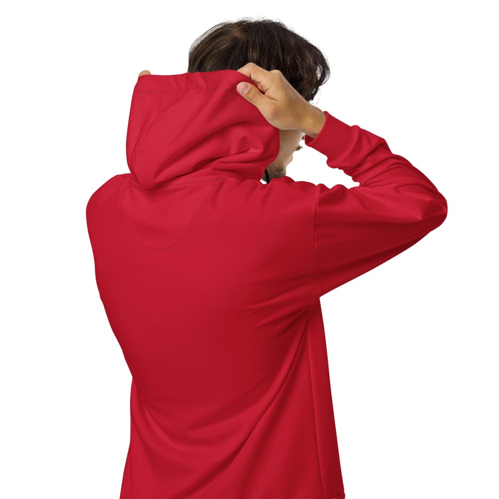 Solid Color Red Unisex zip hoodie - Unisex Zip Hoodie