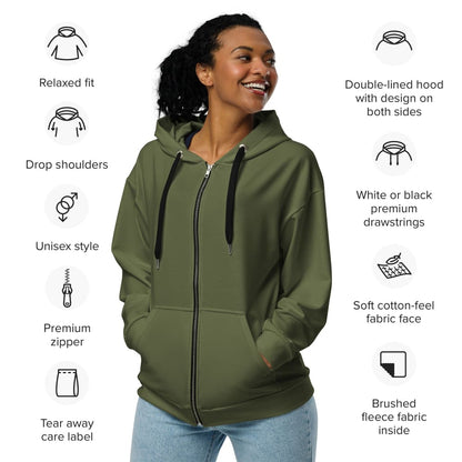 Solid Color Saratoga Unisex zip hoodie - Unisex Zip Hoodie