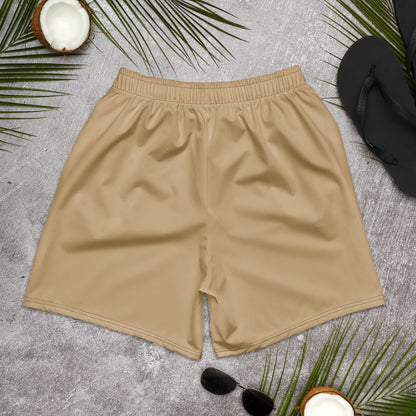 Solid Color Tan Unisex Athletic Long Shorts