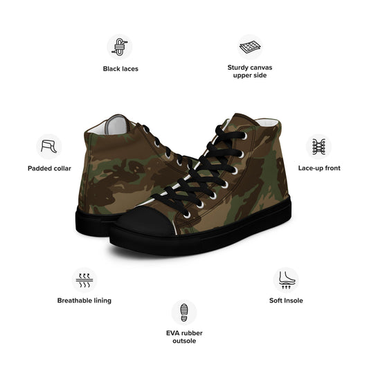 South African 32 Battalion CAMO Mens high top canvas shoes - High Top Canvas Shoes