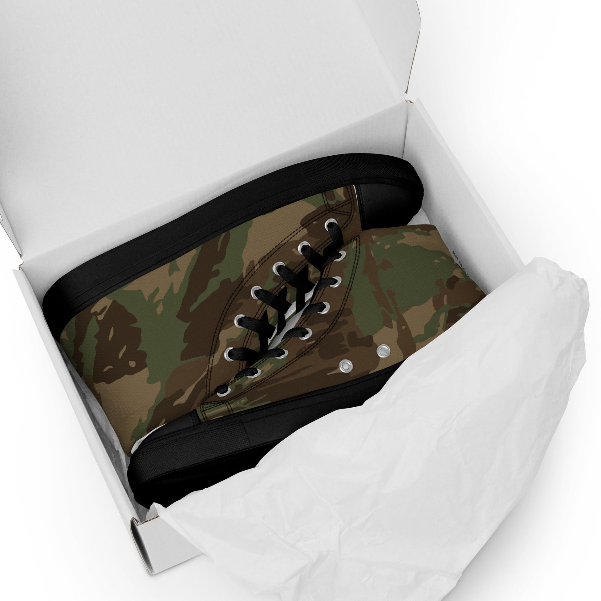 South African 32 Battalion CAMO Mens high top canvas shoes - High Top Canvas Shoes