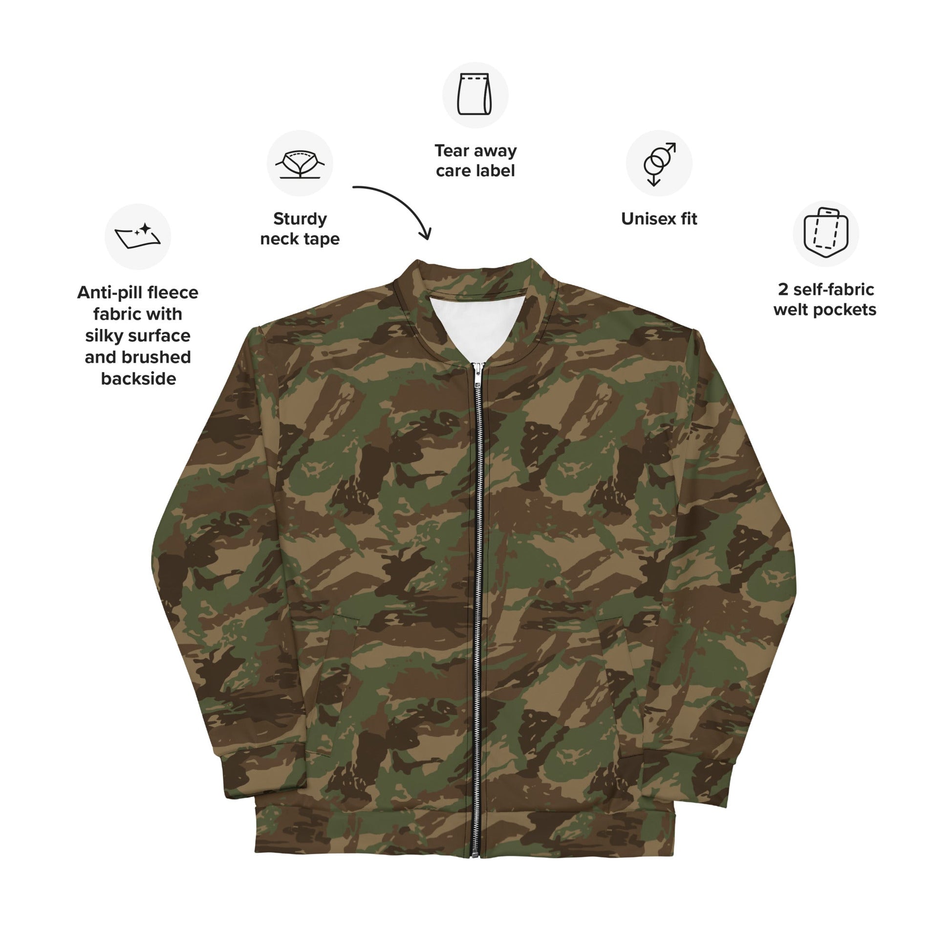 South African 32 Battalion CAMO Unisex Bomber Jacket - Jackets