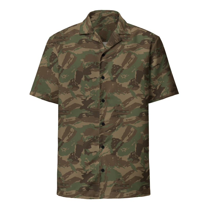 Brushstroke 32 Battalion South African CAMO Unisex Short-Sleeve Button Shirt - Button-Up