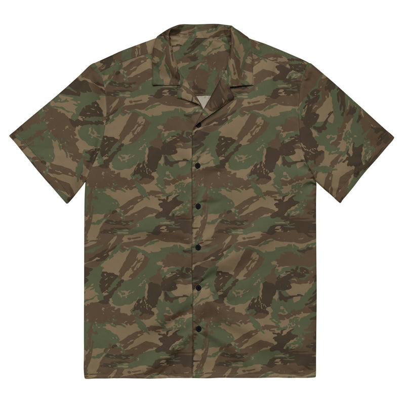 Brushstroke 32 Battalion South African CAMO Unisex Short-Sleeve Button Shirt - 2XS - Button-Up