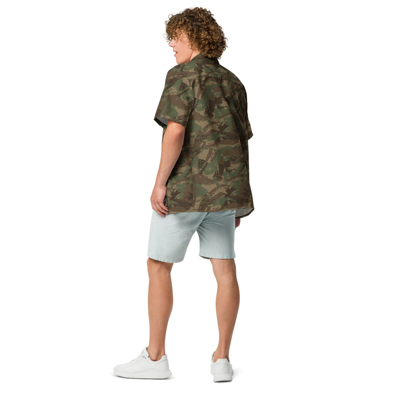 Brushstroke 32 Battalion South African CAMO Unisex Short-Sleeve Button Shirt - Button-Up