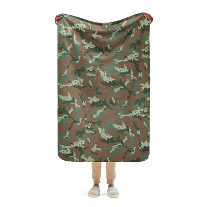 South African Chocolate Chip Soldier 2000 CAMO Sherpa Blanket - 37″×57″