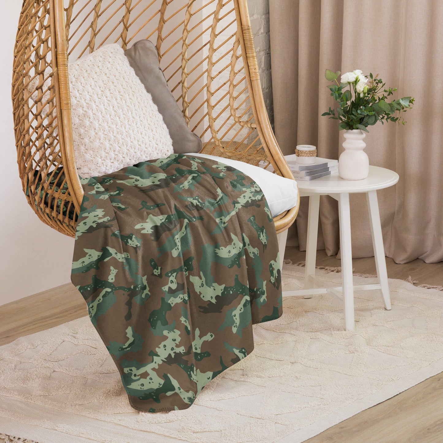 South African Chocolate Chip Soldier 2000 CAMO Sherpa Blanket