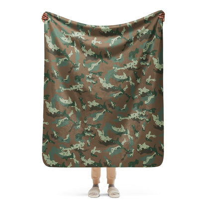 South African Chocolate Chip Soldier 2000 CAMO Sherpa Blanket - 50″×60″