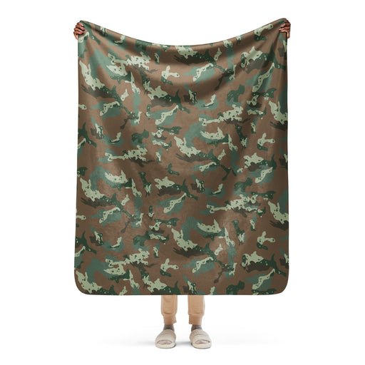 Chocolate Chip Soldier 2000 South African CAMO Sherpa Blanket - 50″×60″