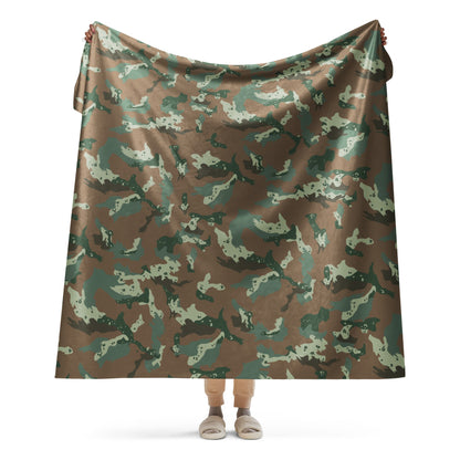 South African Chocolate Chip Soldier 2000 CAMO Sherpa Blanket - 60″×80″