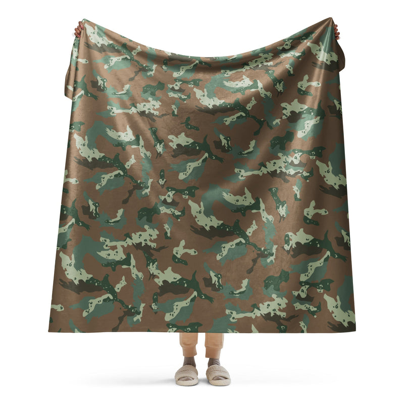 Chocolate Chip Soldier 2000 South African CAMO Sherpa Blanket - 60″×80″
