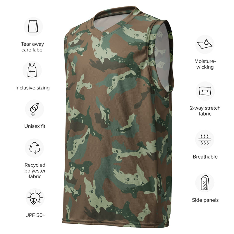 Chocolate Chip Soldier 2000 South African CAMO Unisex Basketball Jersey